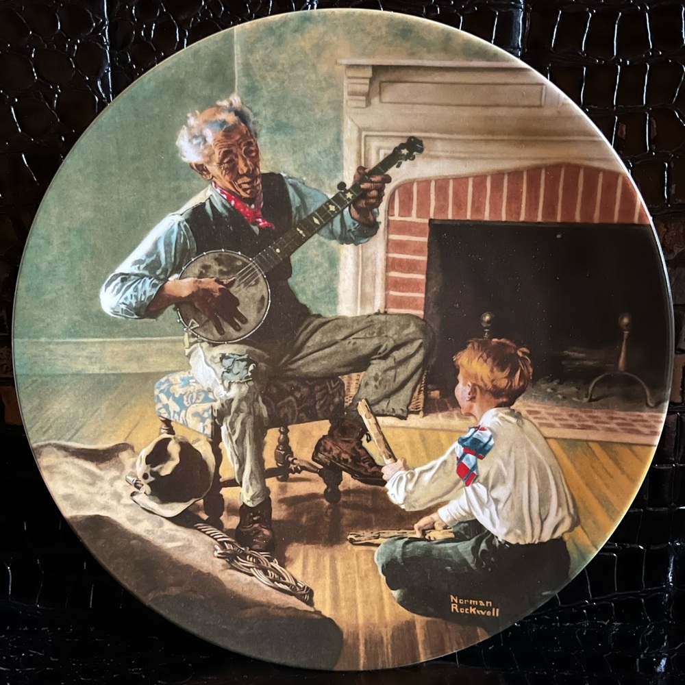 “The Banjo Player” Rockwell Heritage Collectors Plate Authenticated